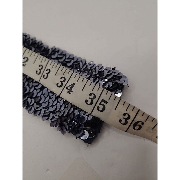 Vintage Sequin Womens Belt Size Large Blue 80s 90s Retro Funky Disco Stretch - Picture 8 of 8